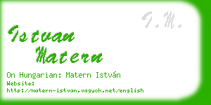 istvan matern business card
