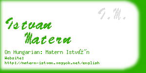 istvan matern business card